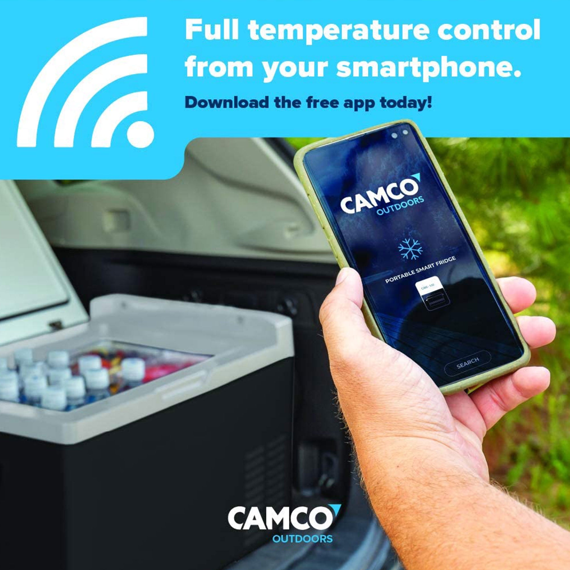 Camco Mobile App control Portable Refrigerator with 7-foot AC adapter Plastic/Polymer Black, 28lb