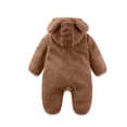 thumbnail image 5 of Xdegoge Fluffy Baby Snowsuit Full Zip Up Thick Fleece Winter Hooded Footed Jumpsuit Outerwear for Infant Boys Girls Outwear Hoodie Romper, 5 of 9