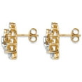 thumbnail image 3 of Round Diamond Cluster Leaf Stud Earrings 1/10 TCW in Solid 10k Yellow Gold, 3 of 3