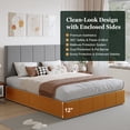 thumbnail image 2 of Amolife Queen Dutch Velvet Upholstered Platform Bed Frame with a Vertical-Channel-Tufted, Adjustable Headboard, Gray, 2 of 8