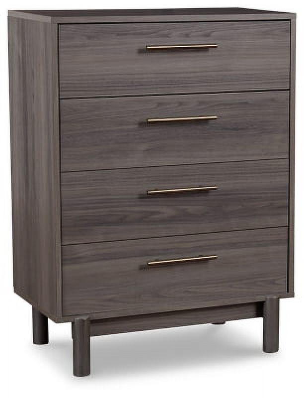 Signature Design by Ashley Brymont Mid-Century Modern 4 Drawer Chest of Drawers, Dark Gray - image 3 of 6
