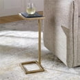 thumbnail image 2 of Uttermost Contemporary Metal Accent Table with Marble Top in Gold/Black, 2 of 5