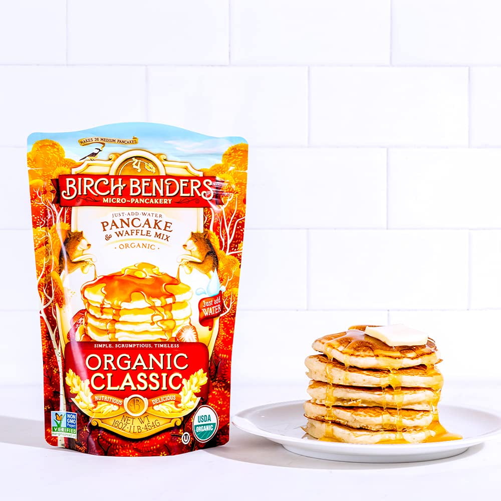 Birch Benders Organic Pancake & Waffle Mix Classic Recipe 16 oz Pack of 4