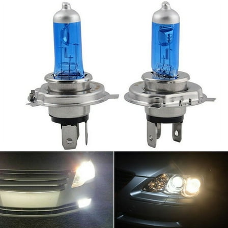 BAMILL 2pcs H4/HB2 9003 Xenon White 12V 55W 6000K Bright Light Halogen Headlight Bulb