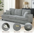 thumbnail image 6 of Korser 89" Chenille Sofa 3 Seater Couch with Extra Upholstered Deep Seats for Living Room,Removable Cover,Assembly Required,Pewter, 6 of 8