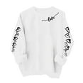 thumbnail image 2 of Avrnliq Womens White Casual Crew Neck Sweatshirt Love Heart Graphic Loose Daily Pullover XS-XL,Size L, 2 of 5
