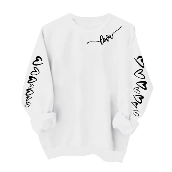 BLVB Valentines Day Sweatshirt for Women Love Heart Shirts Casual Valentine Pullover Long Sleeve Tops Lover Gift