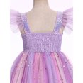 thumbnail image 7 of IBTOM CASTLE Toddler Baby Girls Shiny Butterfly Tutu Dress Princess Birthday Party Pageant Flower Girl Wedding Tulle Dresses 2-6T 2-3T Rainbow Purple, 7 of 7