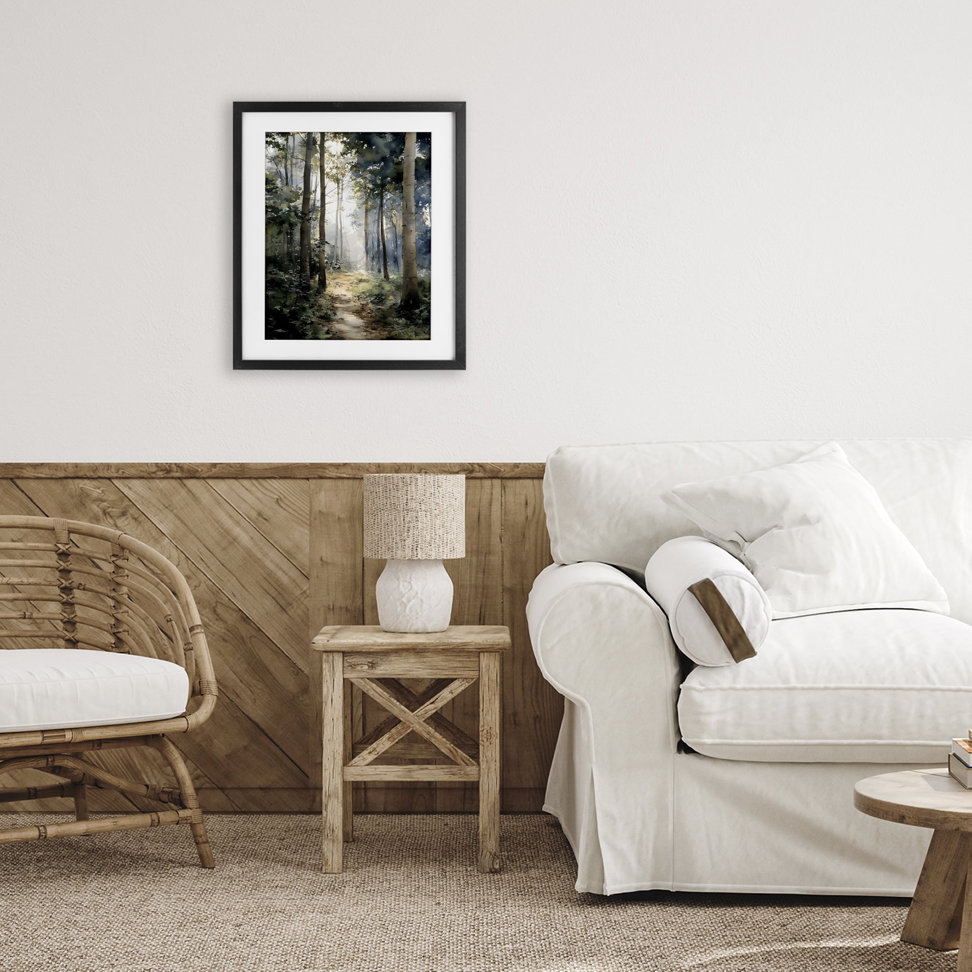 Stupell Industries Forest Path in Morning Black Framed Print Under Glass, design by Franklyn Gregory