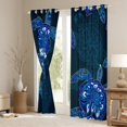 thumbnail image 3 of Feelyou Hippie Sea Turtle Blackout Curtains Set of 2 (52x84 Each), Mystic Blue Damask Print Window Curtains, Mandala Bohemian Style Curtains and Drapes, Curtains and Drapes Home Decor, 3 of 6