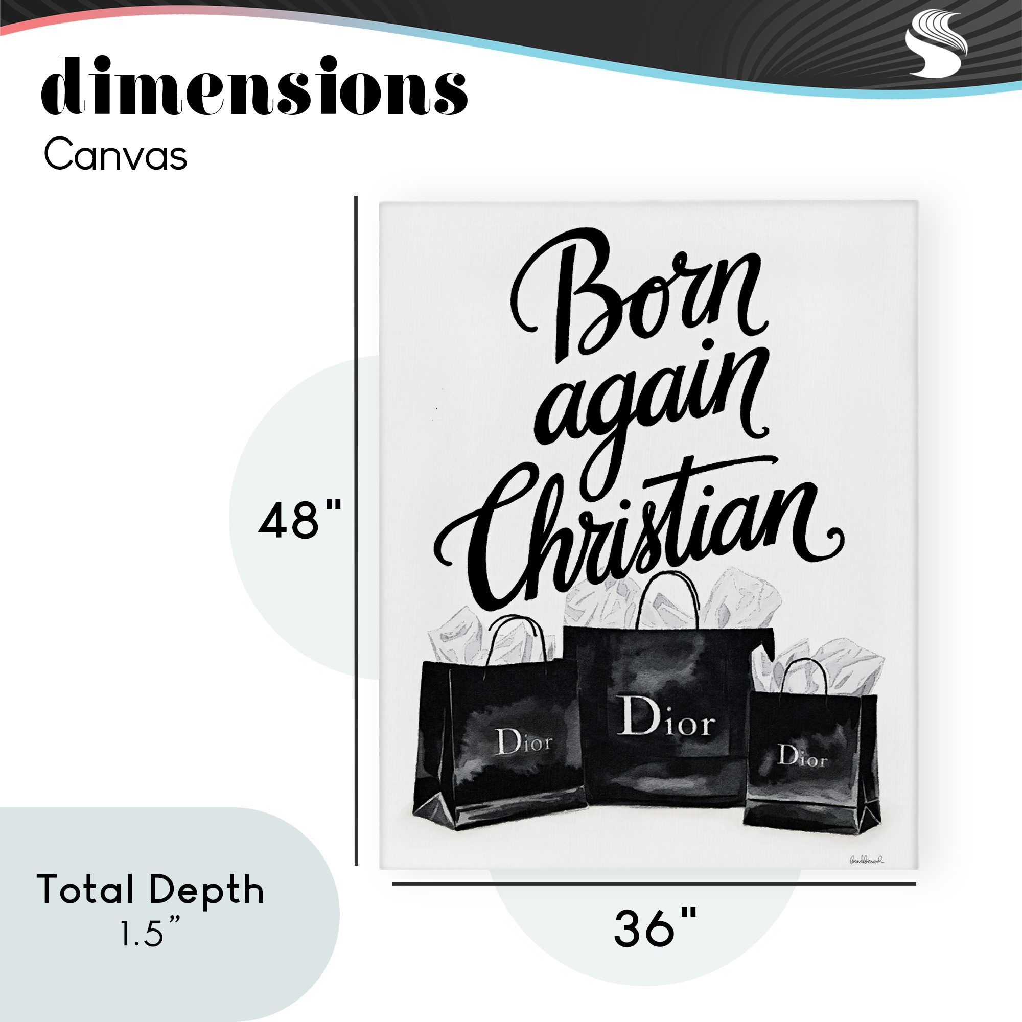 Shopping Born Again Christian Canvas Wall Art, design by Amanda Greenwood