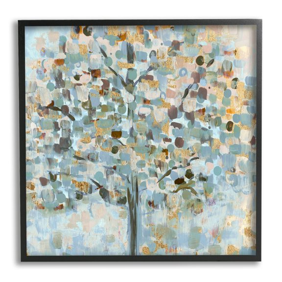 Stupell Industries Abstract Speckled Tree Leaves Nature Painting Glam Detail Painting Black Framed Art Print Wall Art, Design by Susan Jill