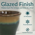 thumbnail image 6 of Sunnydaze Studio 15" x 15" x 12.5" Round Forest Lake Green Ceramic Outdoor Planter, 6 of 13
