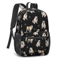 thumbnail image 2 of Bulldog and Paw Dog Print Black Pattern 17" School Backpacks for Teens,Waterproof Oxford Fabric,S-Shape Padded Straps for School,Travel,Hiking,Camping, 2 of 6