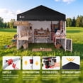 thumbnail image 5 of CROWN SHADES 10X10 Comercial Instant Canopy Pop Up Tent with Center Lock 4 Sidewalls Sto'N Go Bag Black, 5 of 10