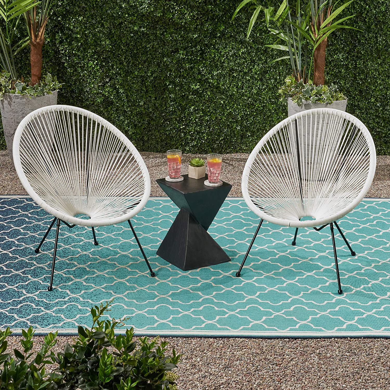 Kevinplus Outdoor Hammock Weave Chair with Steel Frame, Patio Chair Set of 2 Weave Lounge Chair Sun Oval Chair Indoor Outdoor Chairs - image 1 of 7