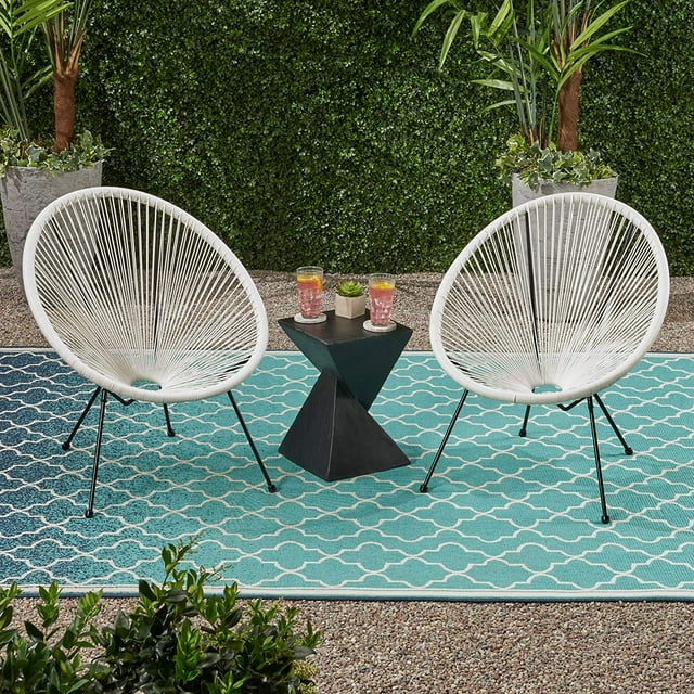 Kevinplus Outdoor Hammock Weave Chair with Steel Frame, Patio Chair Set of 2 Weave Lounge Chair Sun Oval Chair Indoor Outdoor Chairs