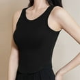 thumbnail image 2 of Kaemgyyd Women's Stretch Layering Tops Soft Scoop Neck Sleeveless Tank Shirt Casual Curved Hem Built-In Bra Pajama Tee Sleepwear, 2 of 6