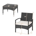 thumbnail image 3 of 3 Piece Patio Bistro Chair Set with Coffee Table, Outdoor Wicker Dining Furniture, 3 of 10