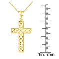 thumbnail image 3 of US GOLD Handcrafted 10kt Gold Lattice Cross Charm Pendant, 3 of 3