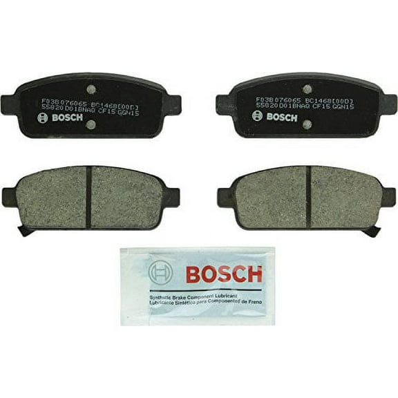 Bosch BC1468 QuietCast Premium Ceramic Disc Brake Pad Set For Select Buick Cascada, Encore, Verano; Cadillac ELR; Chevrolet Cruze, Cruze Limited, Orlando, Sonic, Trax, Volt; Rear