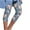 Blue C, variant on VERUGU Capris Pants for Women Spring Summer Casual Comfortable Elastic Waist Printed Cropped Pants Blue M