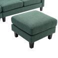 thumbnail image 5 of Convertible Sectional Sofa, L-Shaped Couch with Soft Seat and Modern Cotton Fabric for Small Space, Living Room Settee with Comfortable Backrest, Emerald, 5 of 7