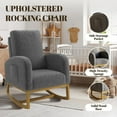 thumbnail image 4 of M optimized Upholstered Rocking Chair Nursery Accent Chair with Wood Legs and Side Pockets, High Back Glider Chair for Living Room, Bedroom, Nursery Room, 4 of 7