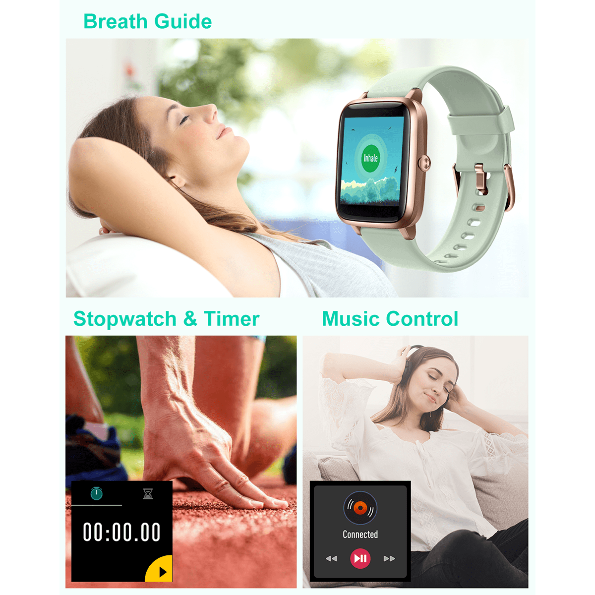 Amazpro M1 Smart Watch Fitness Band Smart Watch- Water Proof Smart Watches  with Workout Modes, Heart Rate Tracking, Sports Smart Watch for All Boys &  Girls & Women - Rose Gold :