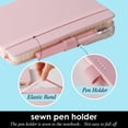 thumbnail image 2 of HSHDLDF Small Notebook Journal with Pen, 3 Pack Mini Pocket Size Journals Notebooks Bulk for Women Work School Writing Note Taking, Pink Leather Notebook, 2 of 7