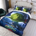 thumbnail image 3 of El Grinch Conjunto de sábanas temático, trío de piezas, cómodo y amigable con la piel, diseño único, regalo de decoración para el hogar para familiares, amigos y fans,135cm *200cm, 3 of 6
