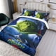 thumbnail image 3 of El Grinch Conjunto de sábanas temático, trío de piezas, cómodo y amigable con la piel, diseño único, regalo de decoración para el hogar para familiares, amigos y fans,173cm *218cm, 3 of 6