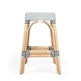 thumbnail image 6 of Beaumont Lane Rattan Navy Blue/White Counter Stool Rectangular Water Resistant 24.5" Assembled, 6 of 8