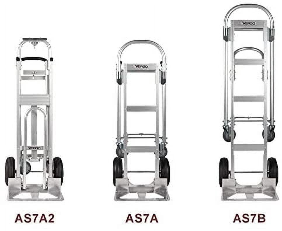 Vergo Industrial AS7B Aluminum Convertible Hand Truck Dolly Cart with Loop Handle 800 lbs Capacity (2 Positions, 63" High)