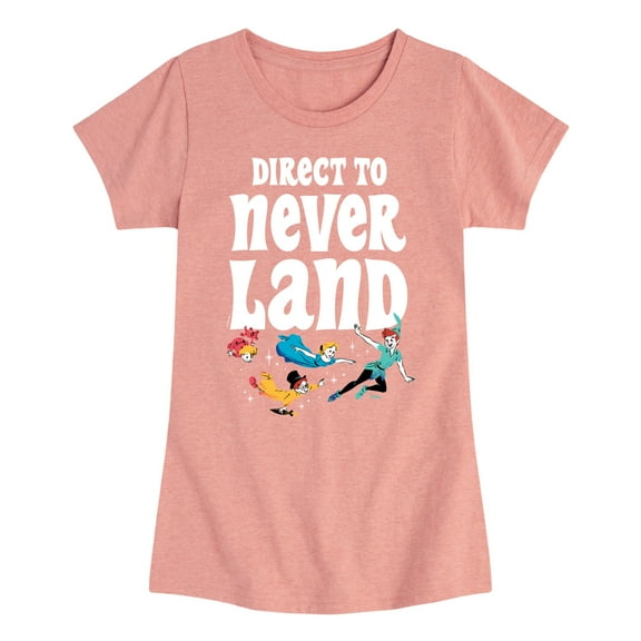 Disney - Peter Pan - Direct to Never Land - Toddler And Youth Girls Short Sleeve Graphic T-Shirt