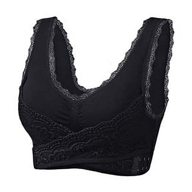 Sujetador deportivo push up de mujer con parte delantera ajustable y escote en V