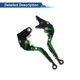 thumbnail image 5 of Palancas de freno y embrague cortas y largas para Kawasaki ZZR600 2005-2009, palanca de freno ajustable de motocicleta, aleación de aluminio, cabeza negra, mango verde, 5 of 6