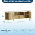 thumbnail image 2 of 70in Fluted TV Stand, Curved Profile Sliding Doors Design TV and Media Console Table with Faux Marble Top and Adjustable Shelves, Entertainment Center for Living Room, Bedroom, 2 of 7