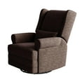 thumbnail image 4 of RoyalCraft Swivel Recliner Glider Rocking Chair with Lumbar Pillow and Footrest, for Bedroom, Living Room, Brown, 4 of 8