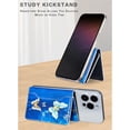 thumbnail image 4 of Allytechgroup Wallet with MagSafe RFID Blocking for iPhone 16/15/14/13/12 Series, Strong Magnetic Card Holder for 4 Cards, PU Leather Kickstand, Butterfly Floral Design, Compatible with MagSafe Cases, 4 of 11