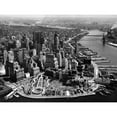 thumbnail image 3 of Anonymous 14x12 Black Modern Framed Museum Art Print Titled - Aerial View of Manhattan, 3 of 5