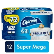 Charmin Ultra Soft Toilet Paper, 12 Super Mega Rolls