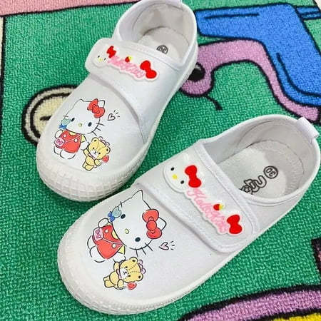 

Anime Hellokittys Kids Cartoon Canvas Shoes Kawaii Melody Kuromi Girl Fashion Soft Shoes Non Slip Flat Shoes Sneakers Cute Gift