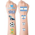 thumbnail image 1 of Tatuajes temporales de la bandera de Argentina CLEAFF, 45 piezas, resistentes al agua, 1 of 6