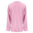 thumbnail image 4 of WTXUE Womens Vintage Corduroy Shirts Button V Neck Top Long Sleeve Tops Oversized Casual Knitted Pullover Loose Fit Comfy Trendy Basic Pullover Sweatshirts Tunic Sweatshirts Pink S, 4 of 5