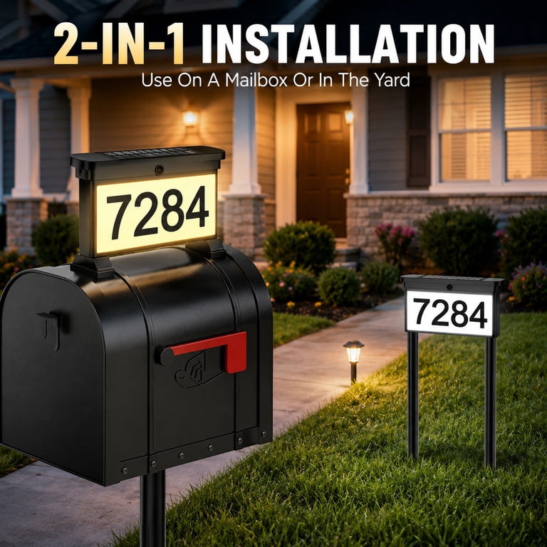 Avatar Controls Solar Address Sign, 12 Color-Changing LED Lights photo 4