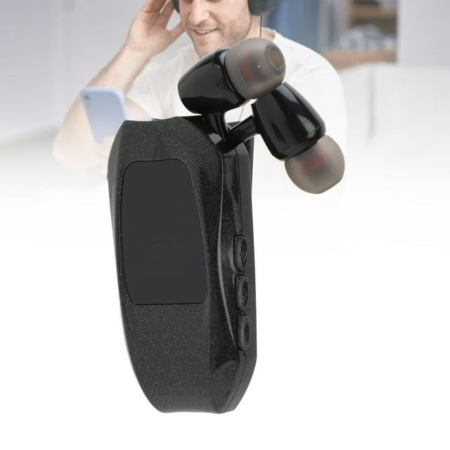 Auriculares inalámbricos retráctiles, auriculares con cancelación de ruido con clip y cable de carga, auriculares internos cómodos manos libres para computadora, telefono,