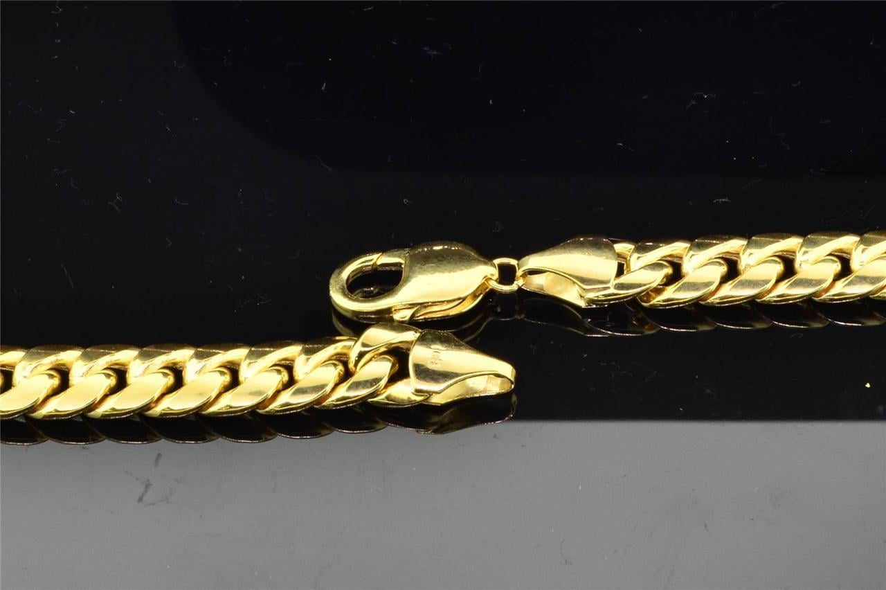 10K Heavy 9.44MM Yellow Gold Miami Cuban Link Franco Chain Necklace 36 Inch