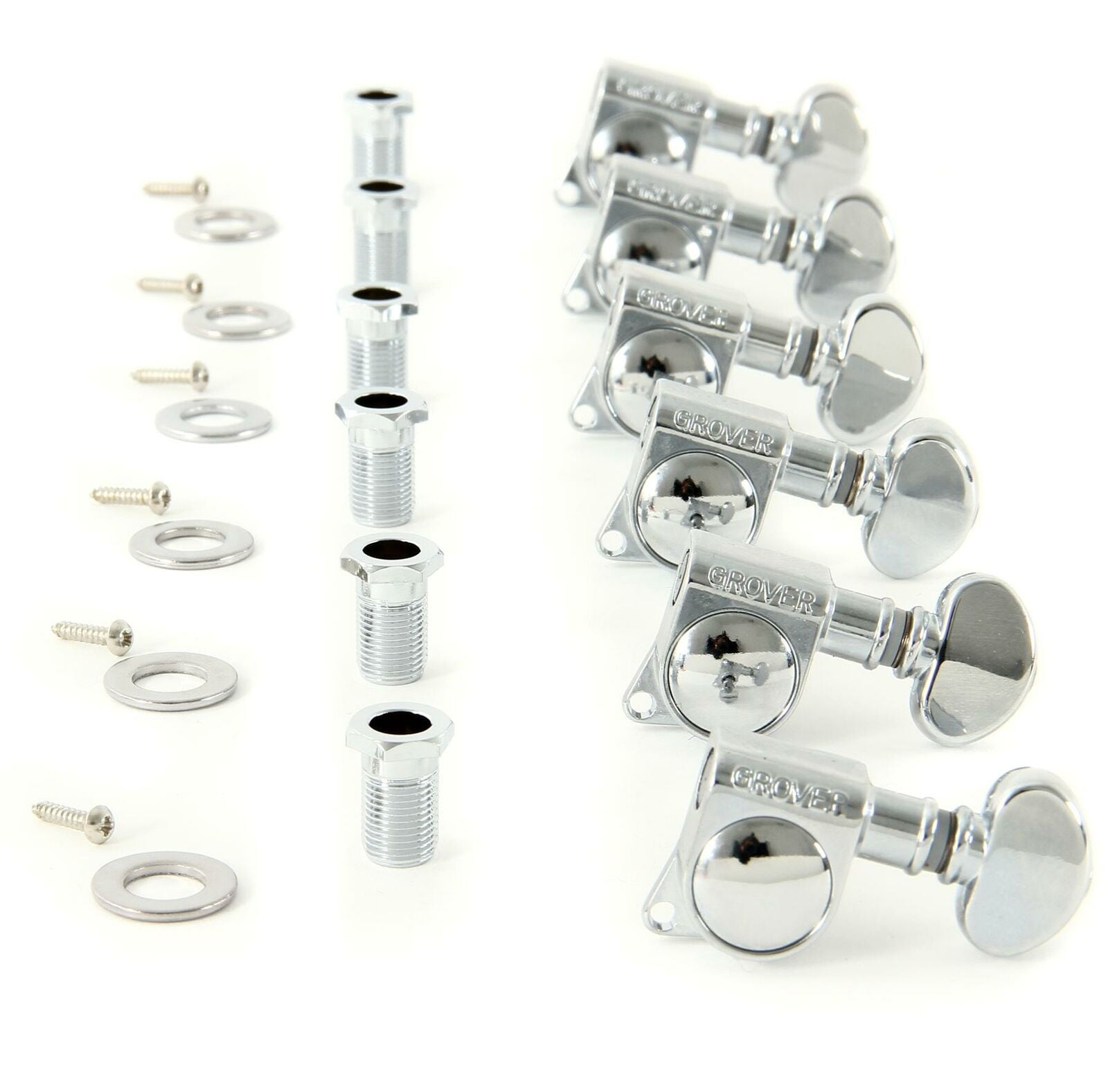 Grover 406C6 Mini Locking Rotomatic Tuners - 6-In-line - Chrome