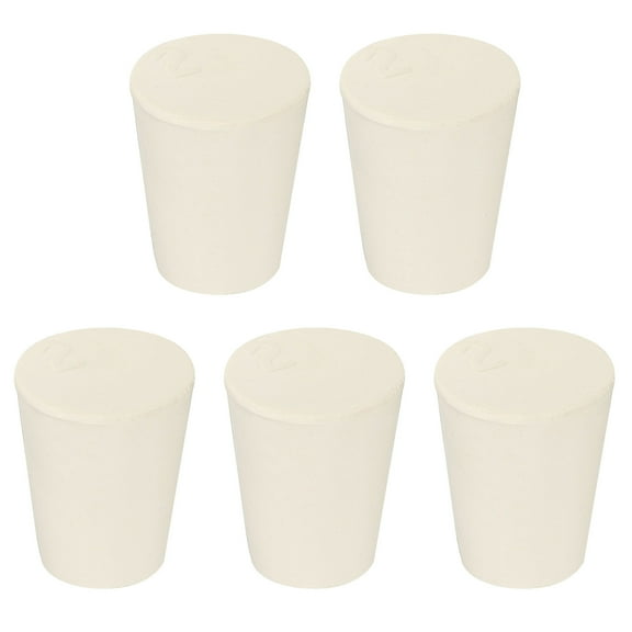 Uxcell 2# Solid Rubber Stoppers Tapered Lab Seal Plug Test Tube Bungs, White 5 Pack